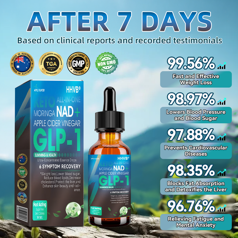[Official Authorized Store]🎁 HHVB® GLP-1 Slimming & Health Ultra Concentrated Essence Liquid drops - NAD+ Moringa & ACV (✅speedy, long-lasting, addressing diabetes, obesity, and cardiovascular diseases) - ⚡See results in 7 days