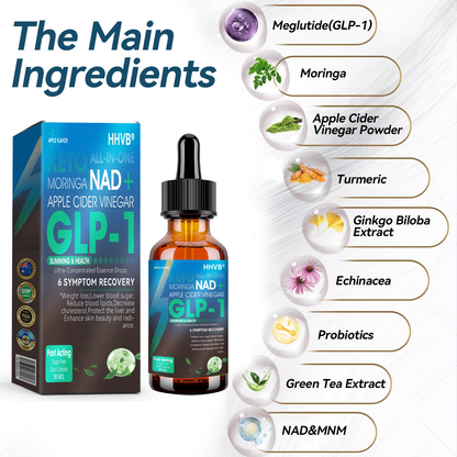 [Official Authorized Store]🎁 HHVB® GLP-1 Slimming & Health Ultra Concentrated Essence Liquid drops - NAD+ Moringa & ACV (✅speedy, long-lasting, addressing diabetes, obesity, and cardiovascular diseases) - ⚡See results in 7 days